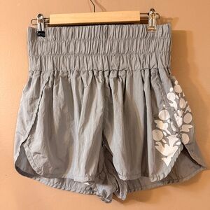 FP Movement Free People The Way Home Logo Shorts Size Large Gray Arctic Mist